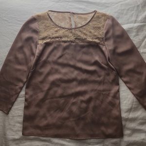 3/4 sleeve lace detail blouse